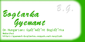 boglarka gyemant business card